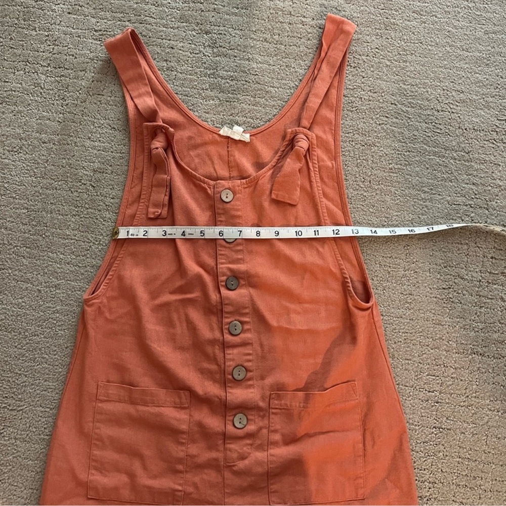Orange Button-Front Romper - Picture 4 of 6
